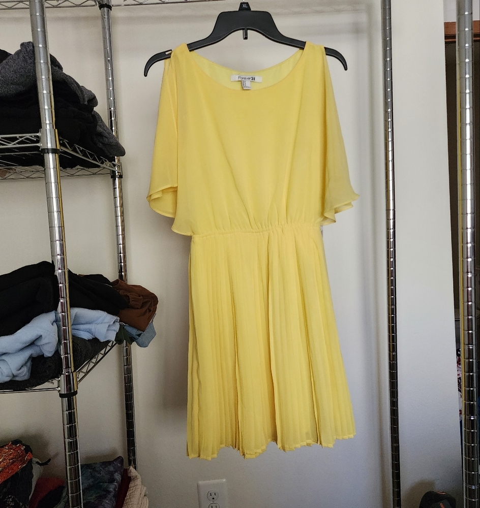 Yellow Pleated Dress